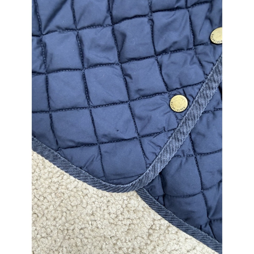 Ralph Lauren Collared Quilted Jacket Snap Button Sz 24M Blue Corduroy Collar - Picture 6 of 11